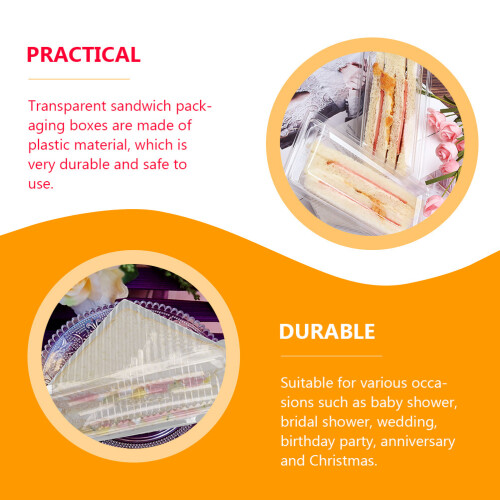 Box Cake Slice Sandwich Boxes Clear Triangle Container Pie Single Disposable Holder Transparent Cupcake Packaging Pies 2