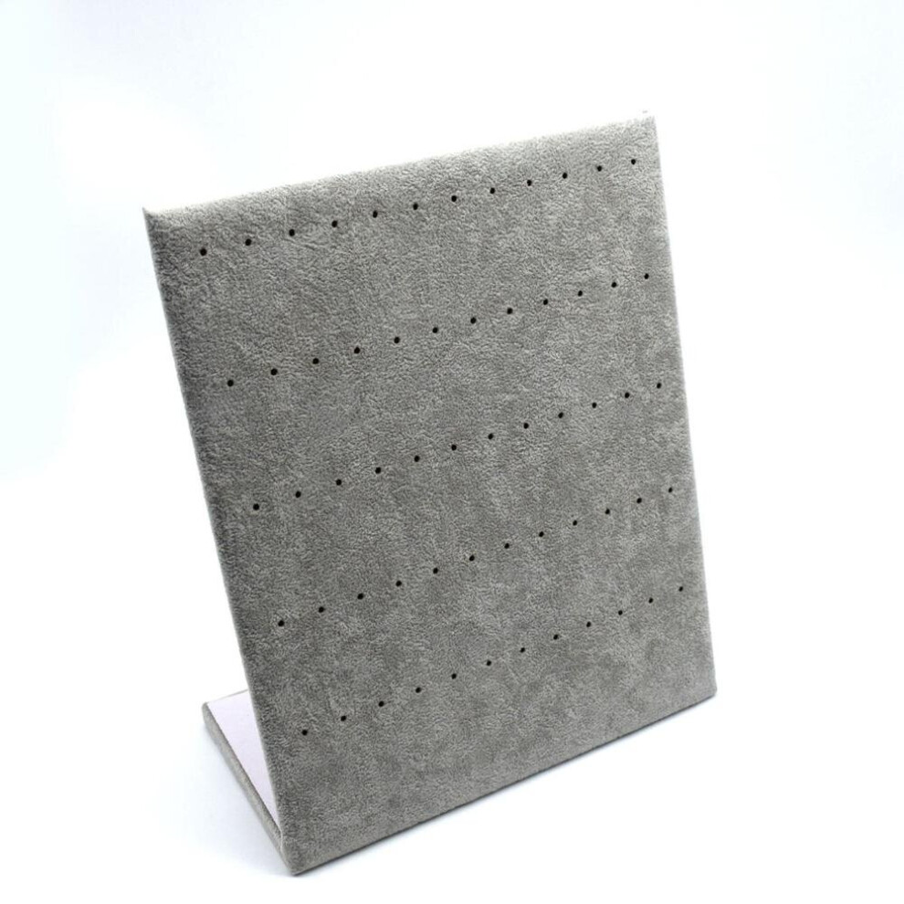 60 Holes Velvet Earrings Holder Stand Gray Jewelry Display Shelf Show Case Organizer Tray-image-OPC-PBRSSD7-NEW