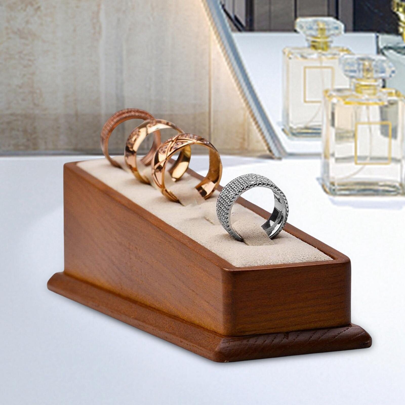 6 In 1 Rings Display Stand Jewelry Store Retail Tray Holder Storage