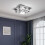 Living And Home (50cm Square, Cool White) Modern LED Ceiling Light Crystal Flush Chandelier 1
