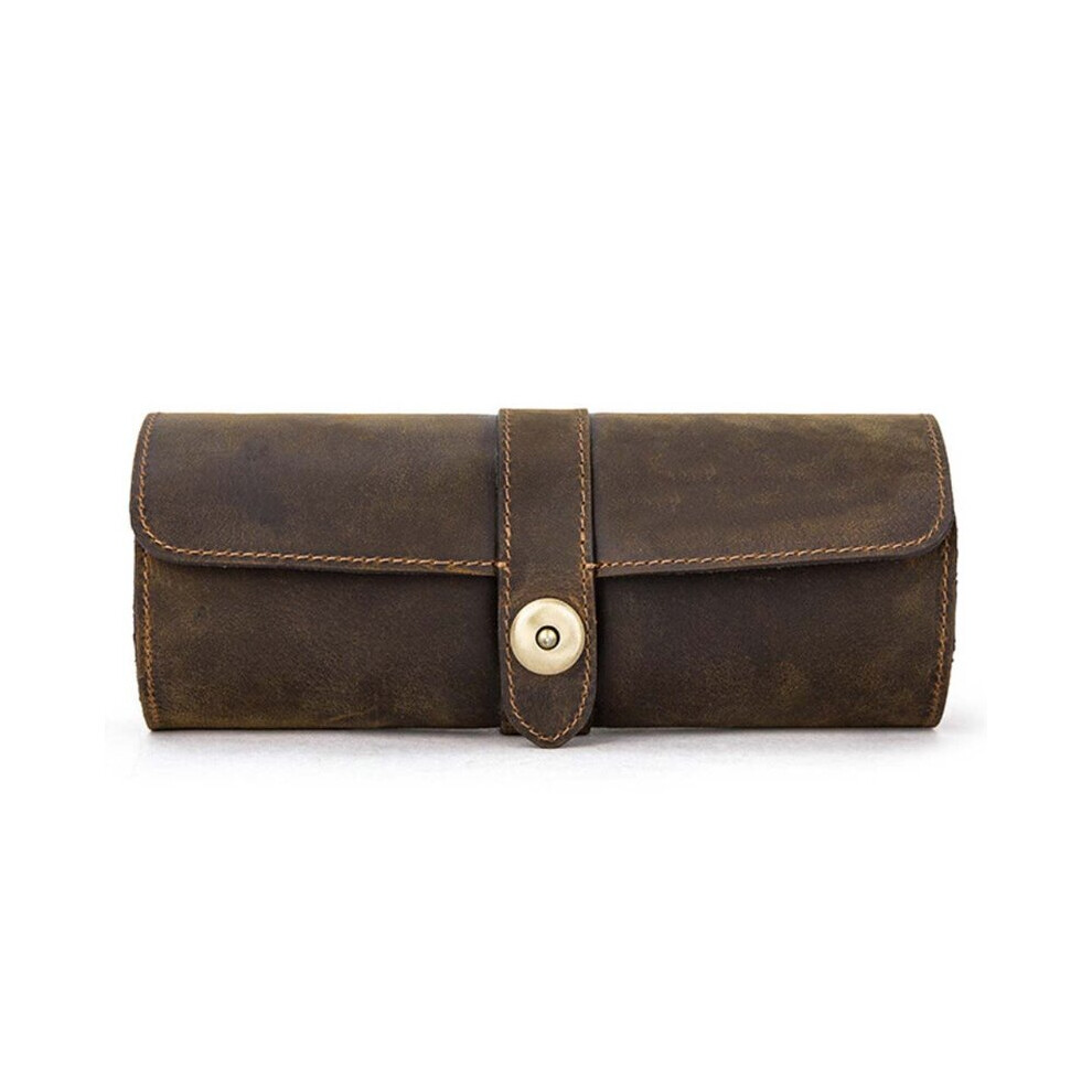 3 Slots Leather Watch Roll Travel Case Portable Vintage Horse Leather Display Watch Storage Box Watch Organizers-image-OPC-PBRSTR7-NEW