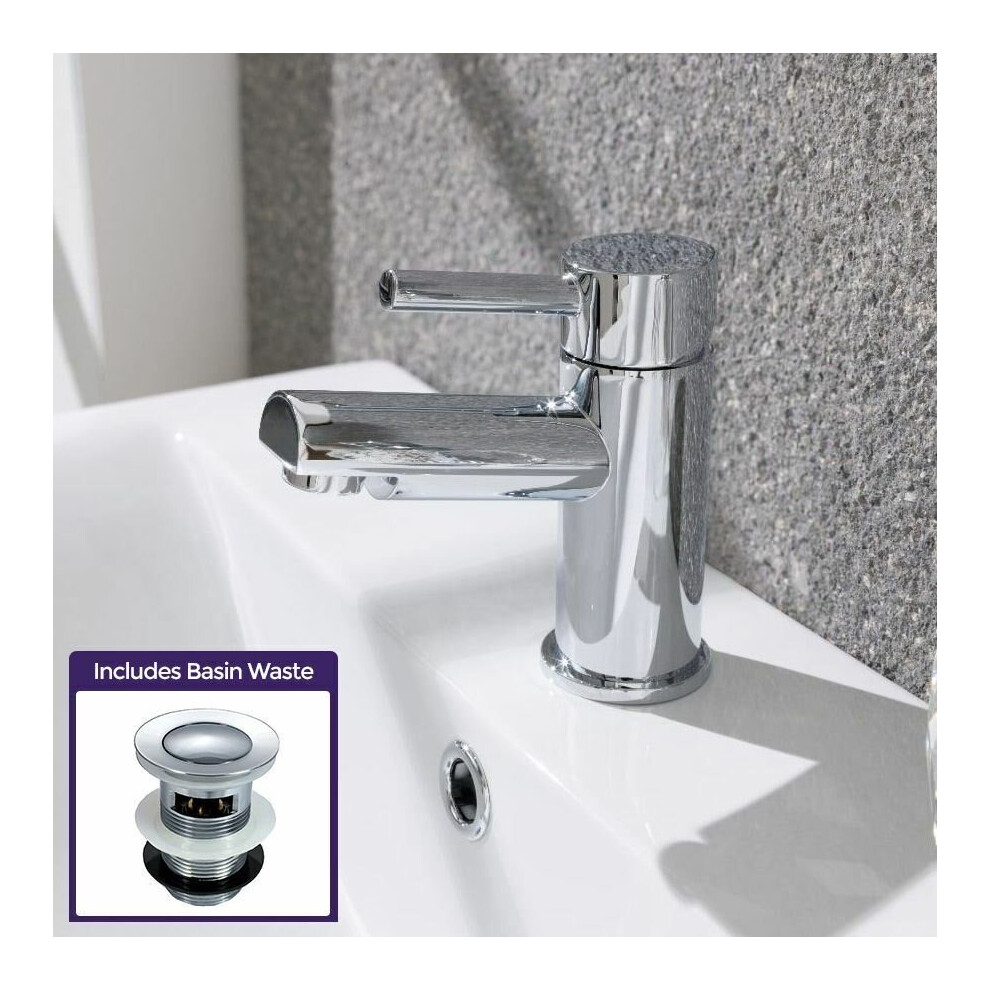 Cloakroom Mono Sink Basin Mixer Tap Bathroom Taps Chrome Faucet and Waste |Fiona