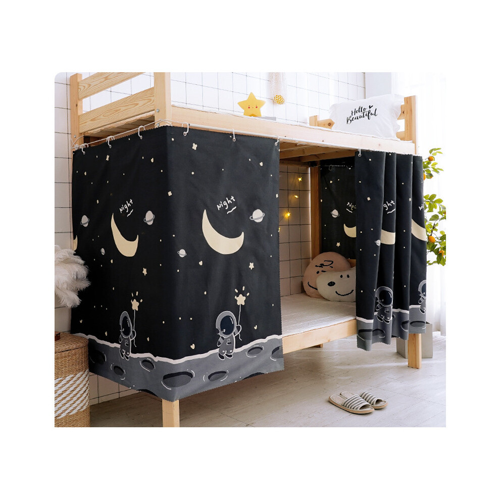 (Astronaut, 135x200cm) Bed Blackout Curtain Dormitory Upper Bunk Bed Bunk Bed Enclosure Dustproof Top Girl Curtain Bedroom