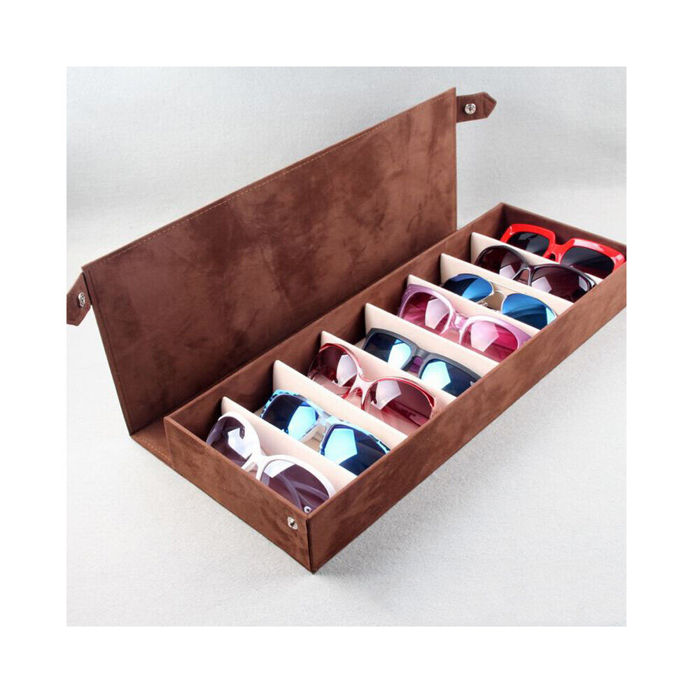 Big 8 Slot Grids Storage Display Glasses Case With Lid Eyeglass Sunglasses Grid Stand Case Box Holder Glasses Organizer Makeup