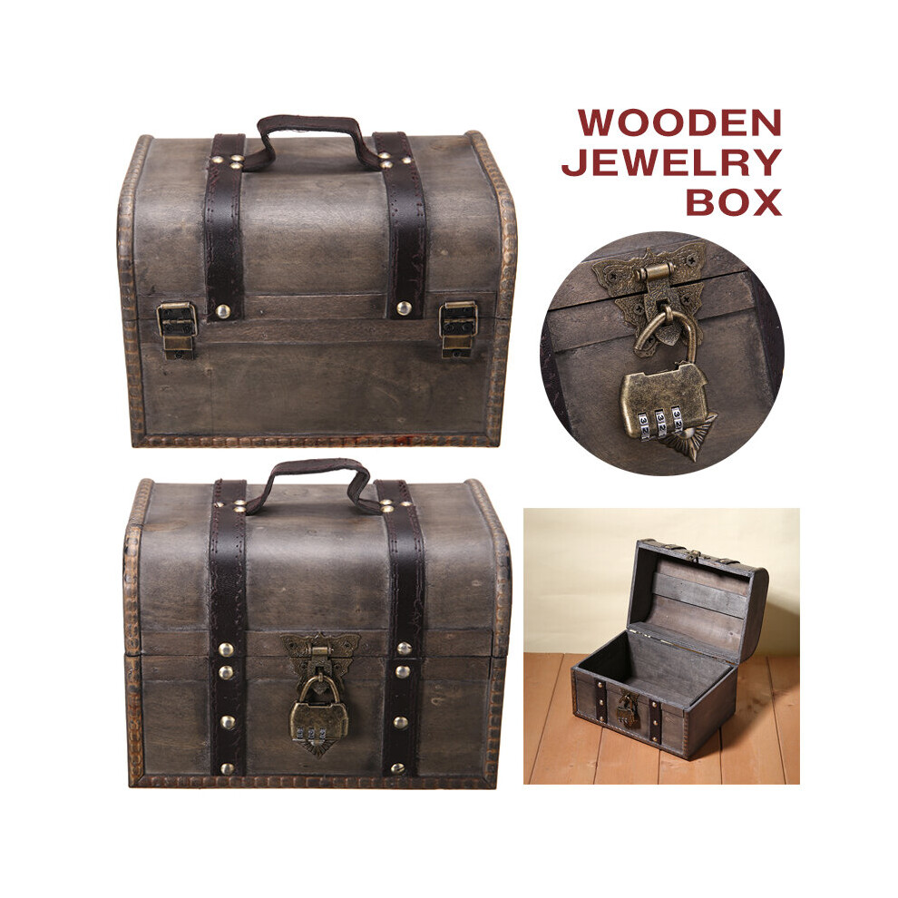 1 Pc High Wooden Jewelry Storage Box Jewelry Box Protector Chest Organizer Holder With Lock Wooden Case Home Decoration-image-OPC-PBRT566-NEW