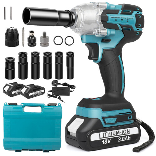 Cordless Impact Wrench Brushless Impact Wrench 1/2 inch Max Torque ...