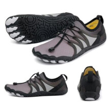 (Black, UK 10) Womens Mens Water Shoes Summer Aqua Shoes Beach Swim Barefoot Wetsuit Surfing
