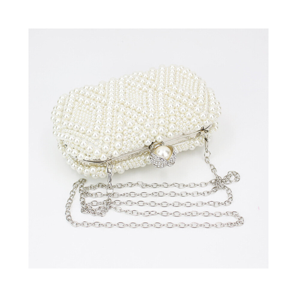 Fashionable pearl banquet bag small square bag dinner bag horizontal women's handbag-image-OPC-PBRT5QB-NEW