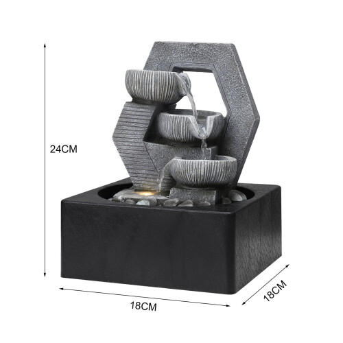 Living And Home Cascade Tabletop Fountain Water Feature with LED Light 2