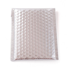 50pcs Matte Film Package Bags, Bubble Mailer, Padded Envelopes, Rectangle, Silver, 22.5x15x0.5cm