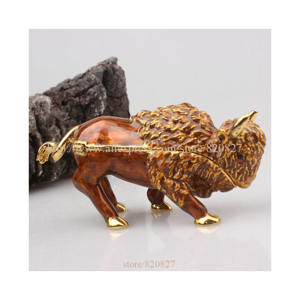 Fengshui Cattle Jewelry Trinket Box Decorative Collectible Enamel Wild Animal Gift-image-OPC-PBRT76S-NEW