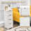 Costway Floor Storage Cabinet Freestanding Bathroom Cupboard with 4 Drawers 5