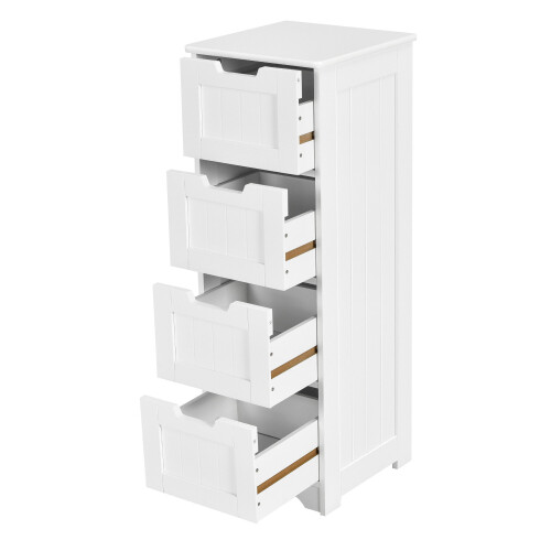 Costway Floor Storage Cabinet Freestanding Bathroom Cupboard with 4 Drawers 1
