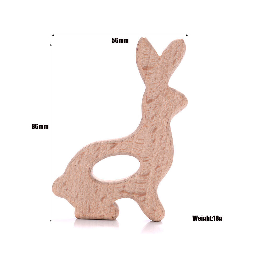 1Pcs Beech Wooden Teether Animal Shape Wood Teething for Baby Molar Rod Toys Wood Necklace Pendant Baby Chew Teether