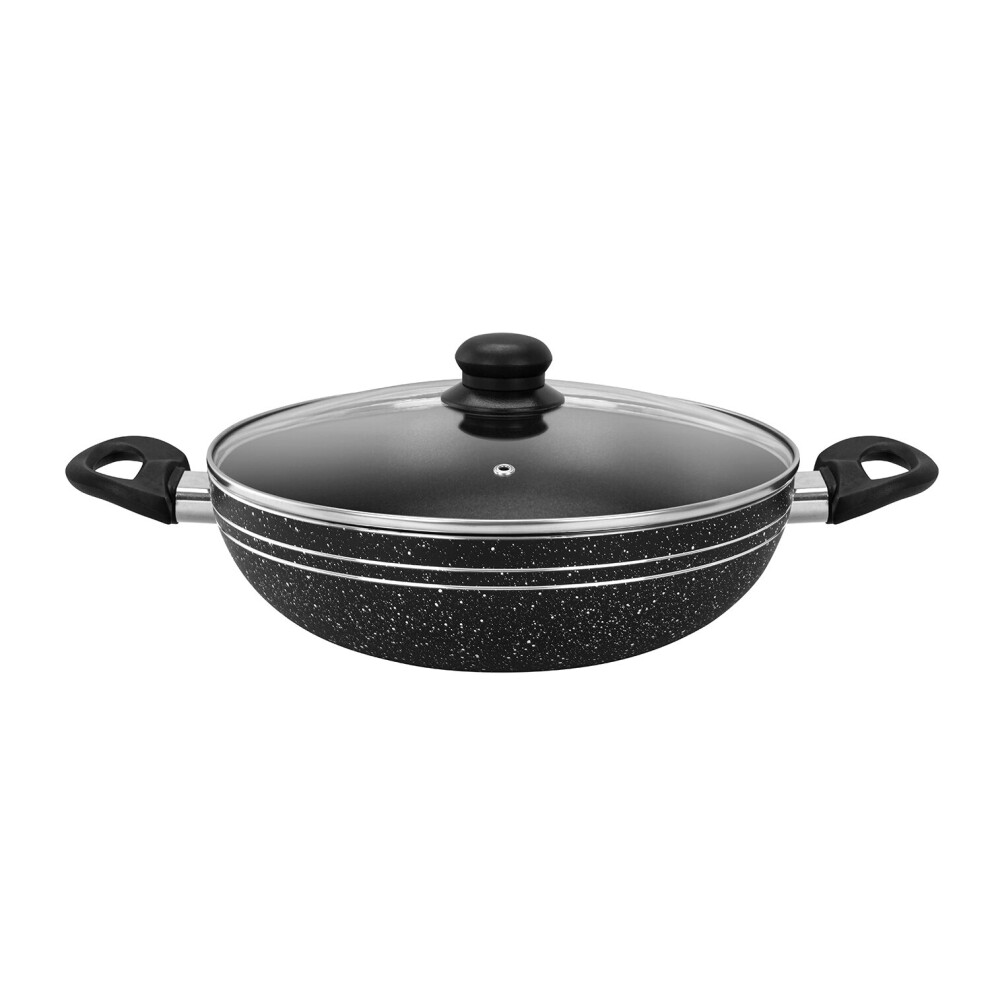 (26 Cm) Royalford Pressed Stir Aluminium Induction Wok Pan