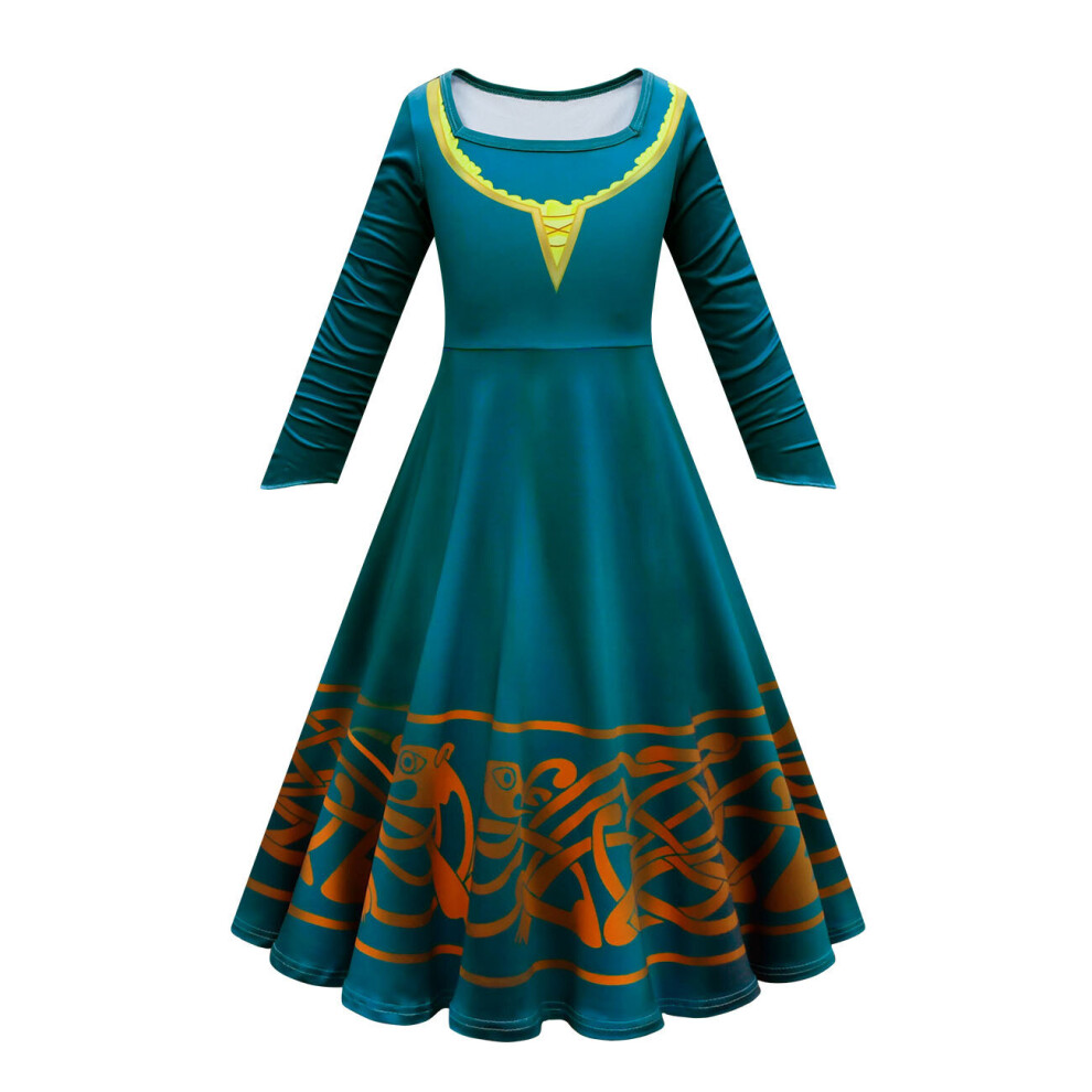 Photos - Fancy Dress  Brave legend Melida girls Halloween dress, cape Green(150)