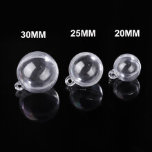 (Transparent White-25mm) 10pcs/lot 20 25 30mm Christmas Tress Decorations Ball Transparent Open Plastic Clear Bauble Ornament Gift Present Box Decoration