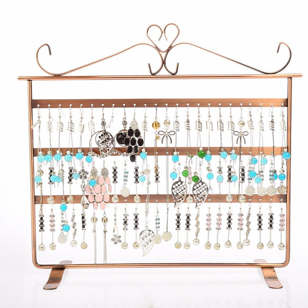 72 Holes Earrings/Necklace/Ear Studs Jewelry Display Holder Stand Showcase Metal Jewelry Organizer Rack Flat Earring Holder