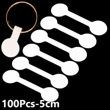 100PCS/Bag Portable Blank Paper Jewelry Label Rectangle Self-adhesive Dumbbell Tag Tool Ring Bracelet Jewelry Tags