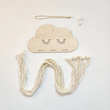 Wooden Cloud Ornaments Baby Hair Clips Holder Princess Girls Hairpins Storage Hanger Jewelry Photos Organizer Wall Hanging