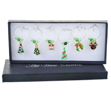 Crystal Wine Glass Charms Drink Markers for Stemmed Glasses, Martinis And More
