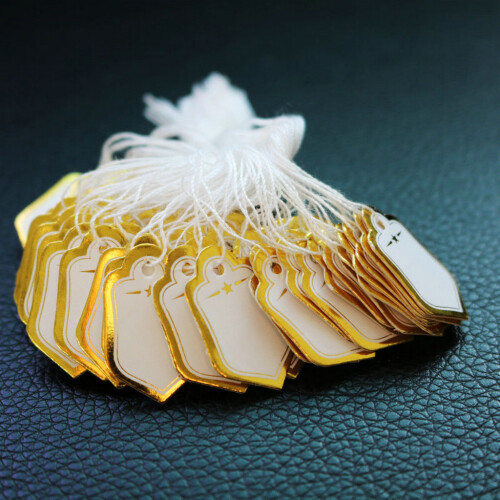 500Pcs Blank Retail Goods Jewelry Tags W/ Strings Strung Label 2