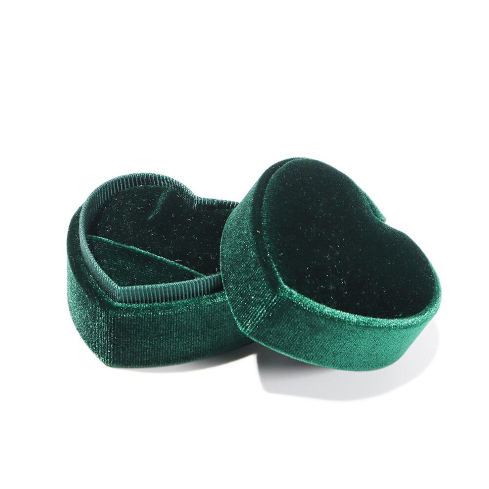 (green White-style 1) Heart Shaped Corduroy Necklace Box Jewelry Box Storage Case Ring Box-image-OPC-PBRTHXX-NEW