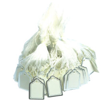 500Pieces Mini Jewelry Tags, Writable Marking Tags Watches Display Paper Labels with Strung String, 24 x 18mm