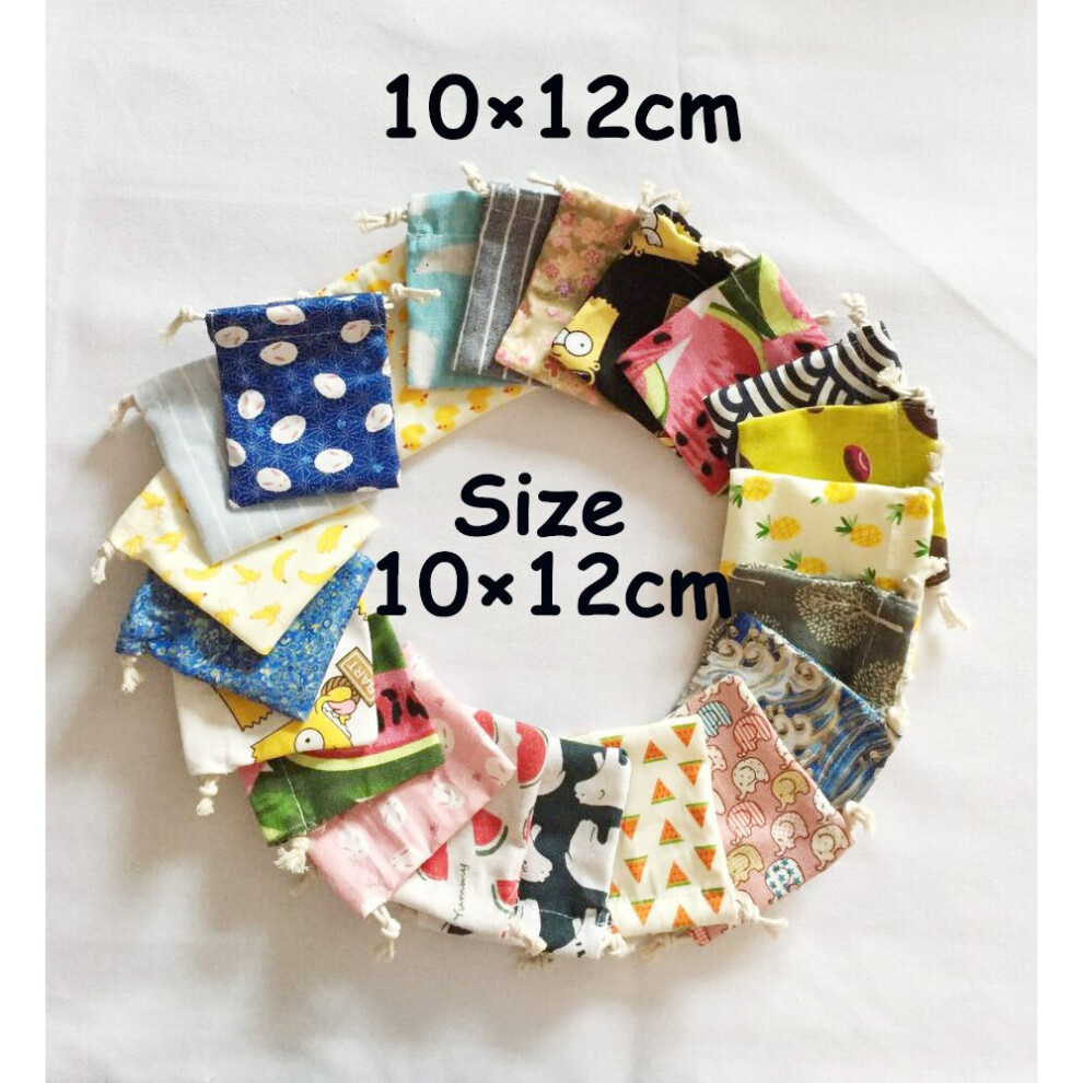 10Pcs/Lot 10x12/10x14cm Random Mix Cotton Drawstring bag Aroma Pouch Velvet Pouch bag Natural Burlap Vintage Bag-image-OPC-PBRTJFN-NEW