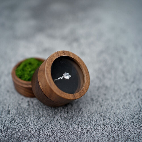 Rustic Wedding Ring Bearer Box, Personalized Window Packging Wedding Decor, Wooden ring holder Name Wedding 2