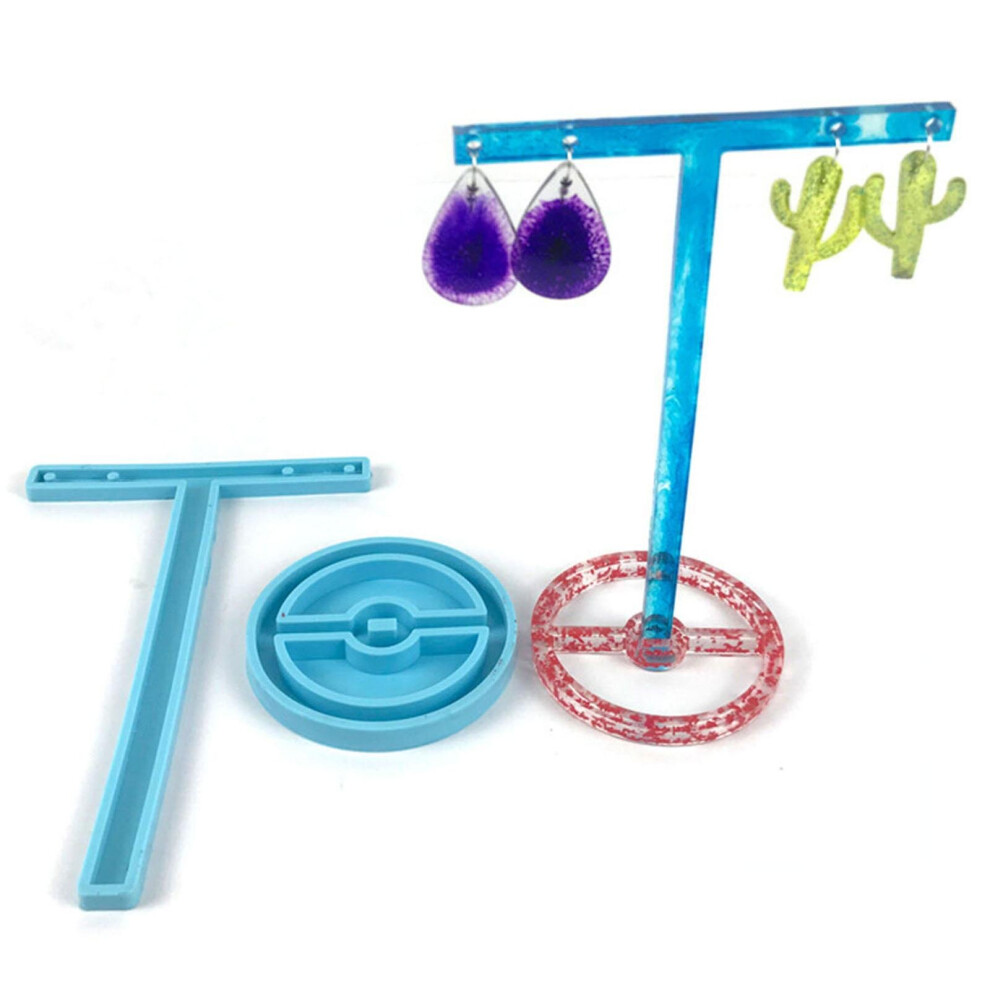 Jewelry Display Rack Silicone Mold T-Shaped Earrings Shelf Rings Stand Pendant Holder Casting Mold Moulds DIY Gift-image-OPC-PBRTJMC-NEW