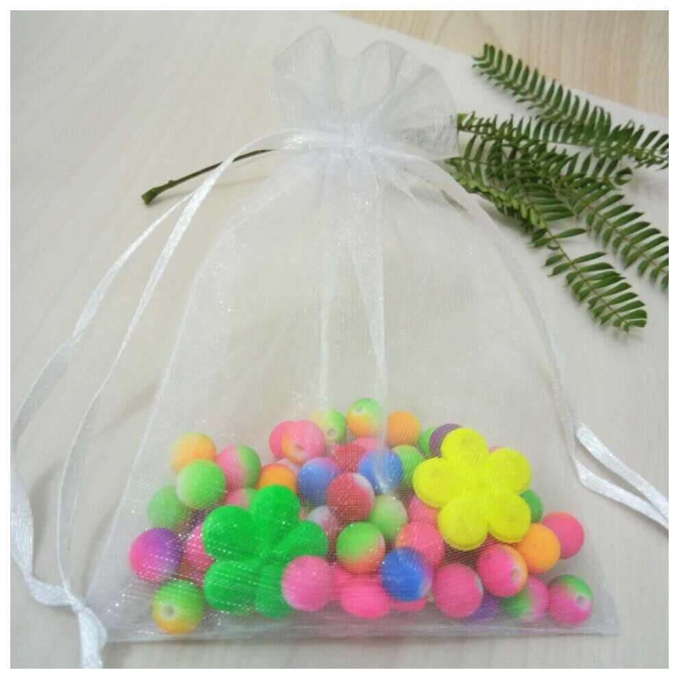 (White-11x16cm) 50pcs/Lot 10x15 11x16 13x18 15x20cm Clear Organza Gift Bags Drawstring Jewelry Bags Christmas/Wedding/Birthday/Gift Packing Bags-image-OPC-PBRTM6B-NEW