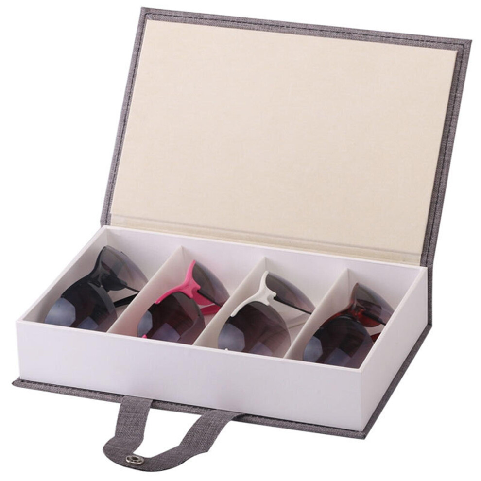 4 Grids Eyeglass Sunglasses Glasses Storage Case Display Box Case