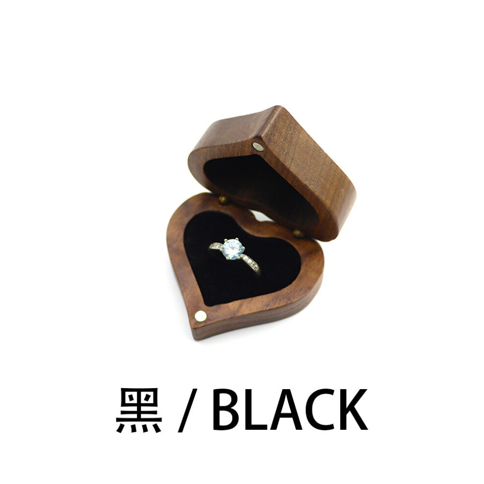 (Color 1 White-NO ENGRAVING) Embossed Solid Wood Couple Wedding Engagement Ring Holder Gift Personalized Jewelry Box Storage Carrier Box-image-OPC-PBRTN2S-NEW