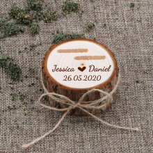 Personalized Rustic Wedding Wood Ring Box Holder Your Names and Date Wedding Ring Bearer Case