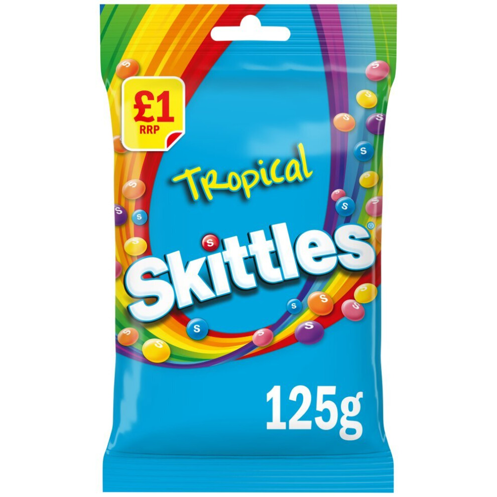 Skittles Tropical Bag 125g ( Pack of 12 )