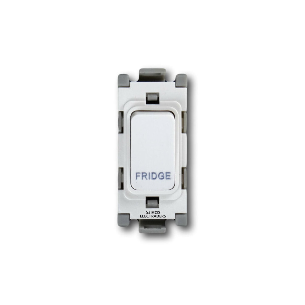 Deta G3557 Grid Switch 20 Amp Double Pole Marked 'Fridge' (White) 5016211135573