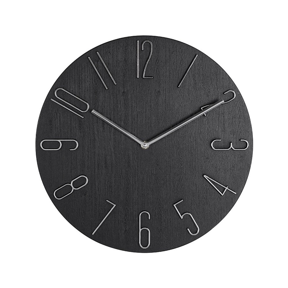 Simple Wall Clock 12 Inch Living Room Home Wall Clock Clock Watch Fashion Bedroom Wall Clock-Black