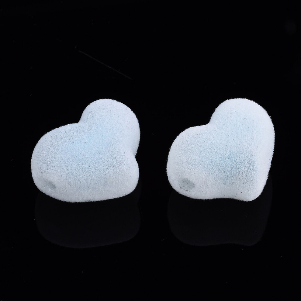 50 Pcs Flocky Acrylic Heart Beads Large Hole Beads For DIY Jewelry Necklace Earring Making Accessories Colorful Hole: 2.5mm-image-OPC-PBRVYZ2-NEW