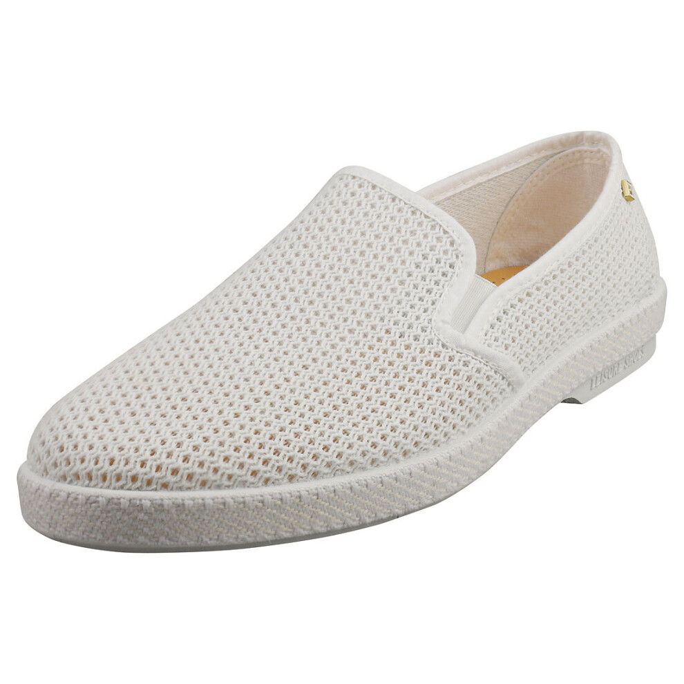 (9) Rivieras Classic Mens Espadrille Shoes in White