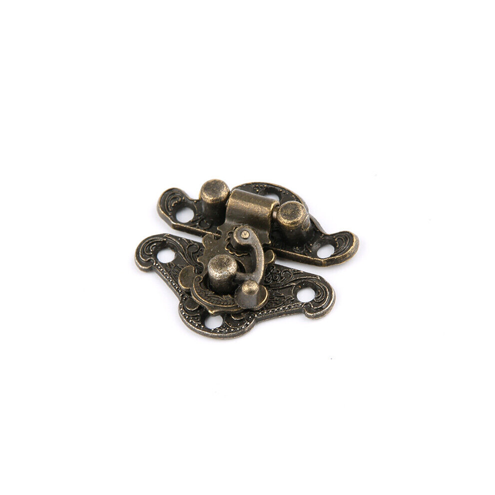 Jewelry Box Hinges And Latches 10Pcs Antique Bronze Hasp Latch Jewelry Wooden Box Lock Mini Cabinet Buckle Case Locks 885486090895