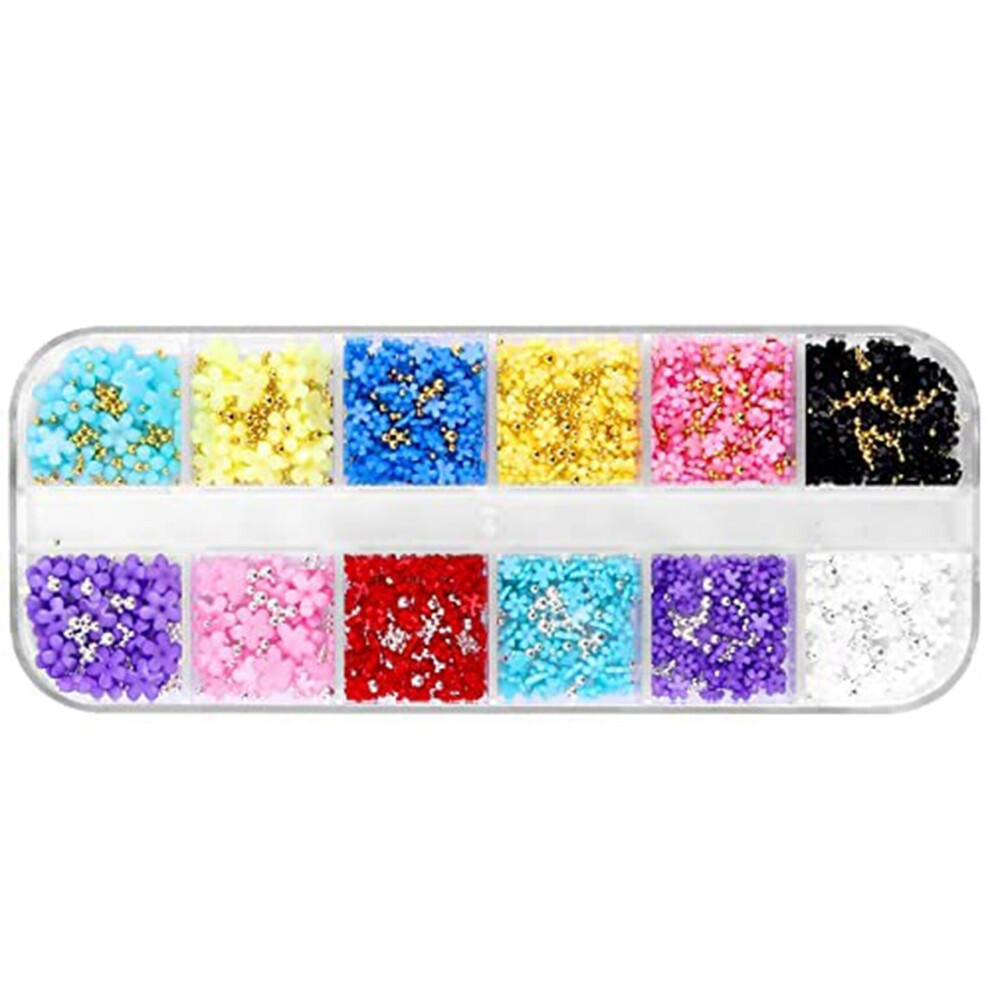 Mixed 3D DIY Flower Nail Charms Acrylic Resin Flowers Nail Art Rhinestones Blossom Nail Art Decorations