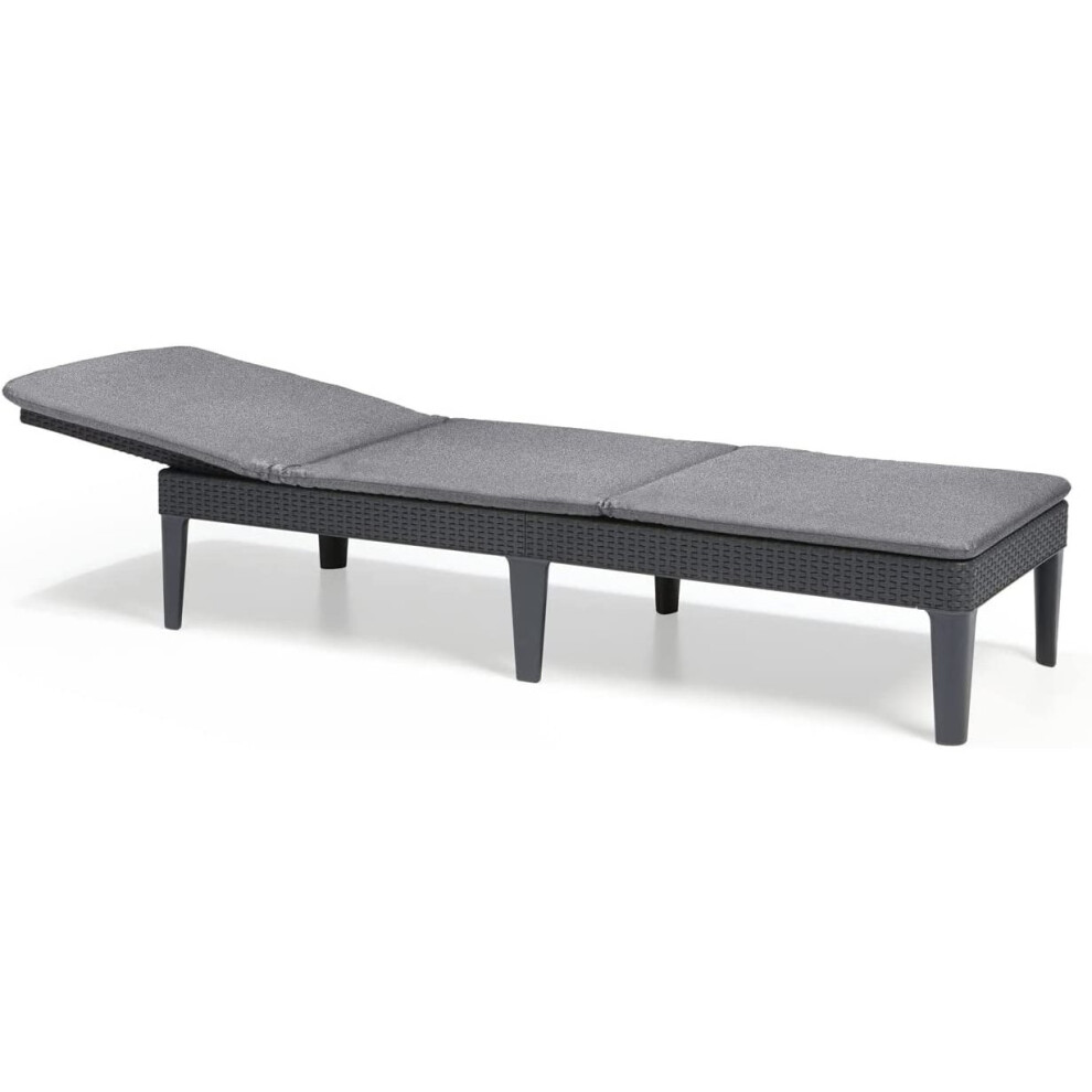 Keter Jaipur Sun Lounger Day Bed With Cushions 58 X 187 X 29 Cm Grey