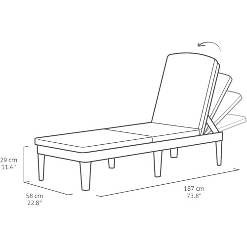 Keter Ξαπλώστρα Jaipur Keter Day Bed με μαξιλάρια 58 x 187 x 29 cm 1