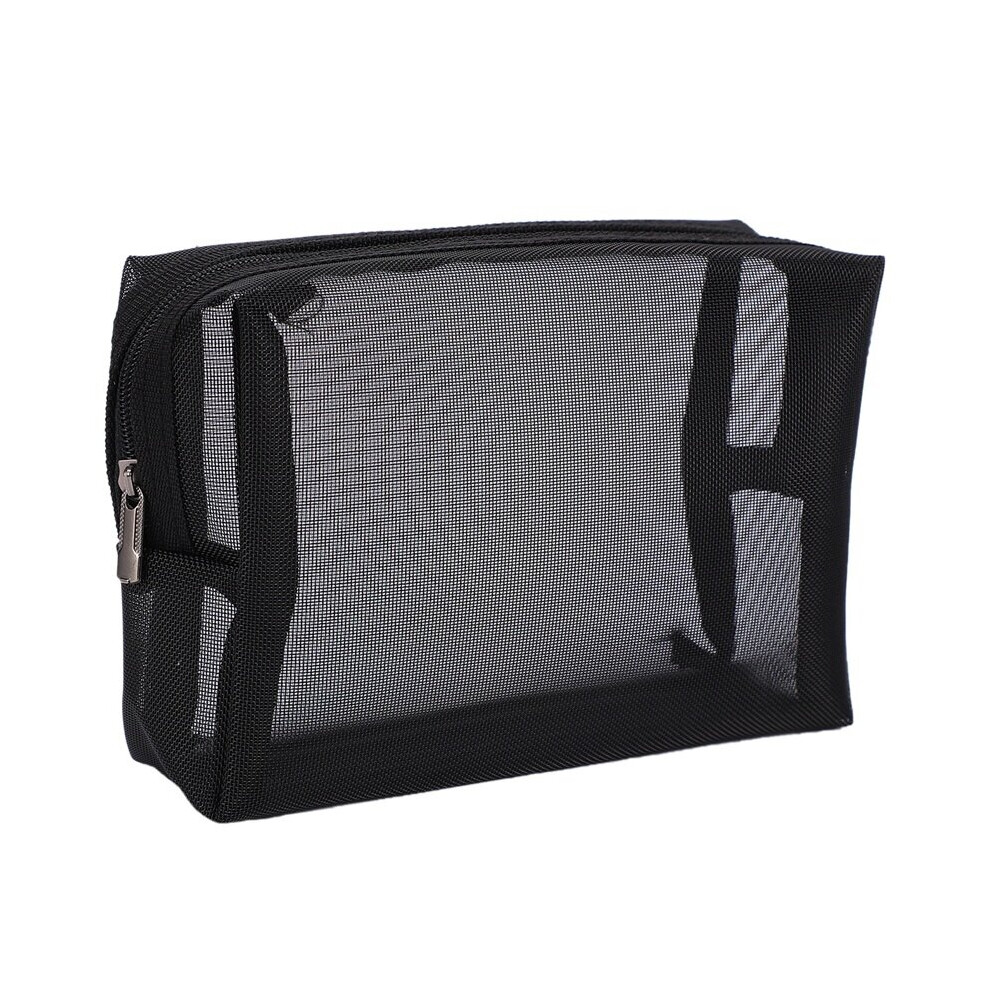 Mesh Makeup Bag See Through Zipper Pouch Travel Cosmetic and Toiletries Organizer Bags Pack of 3(S,M,L)