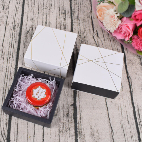 5Pcs 7.5x7.5x3.5cm Heart/Star square high-grade bronzing pull-out tea chocolate drawer candy box