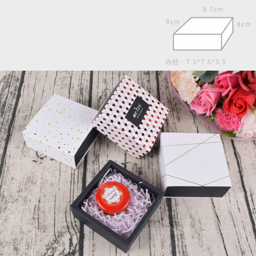 5Pcs 7.5x7.5x3.5cm Heart/Star square high-grade bronzing pull-out tea chocolate drawer candy box 2