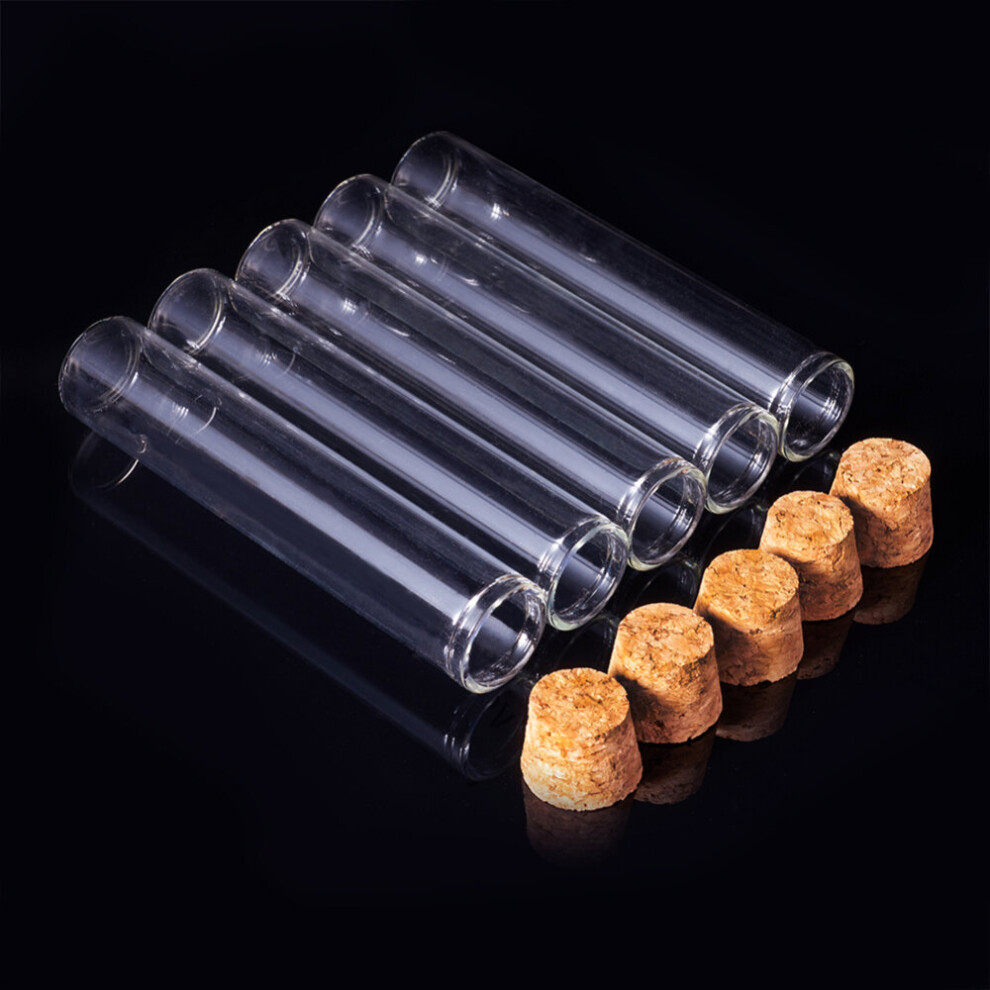 25Pcs Empty Glass Bottles 25Ml Tube Wishing Jars With Cork Stoppers For Jewelry Storage Containers Crafts Display Vials Clear