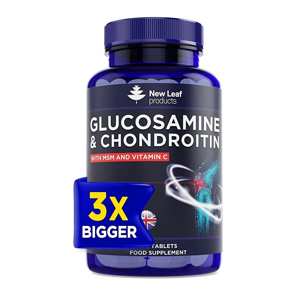 Glucosamine Sulphate & Chondroitin Supplements - Enriched With Vitamin C, Turmeric And Black Pepper - 365 High Strength Capsules