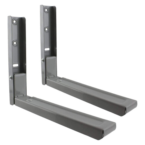 SPARES2GO Universal Extendable Wall Mounting Brackets for Microwave Silver / Grey